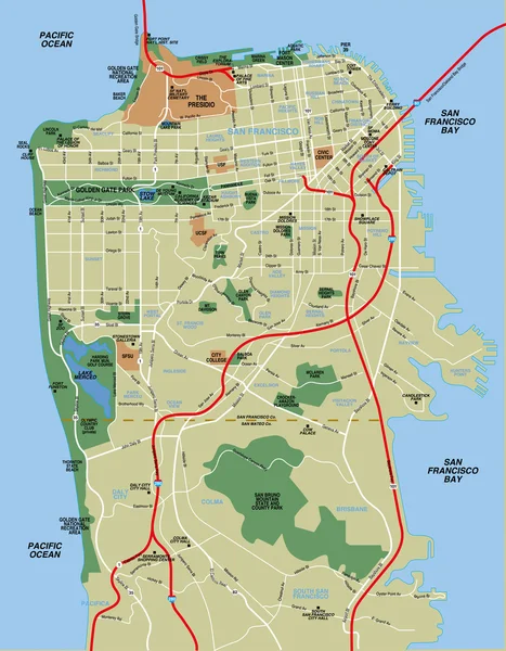 San Francisco vektör harita