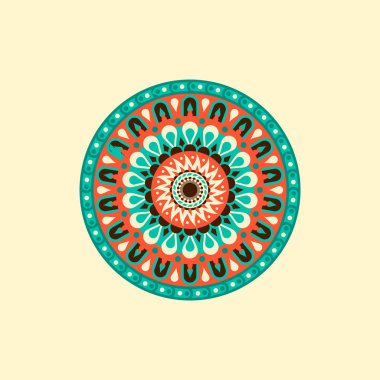 Renkli mandala. Dekoratif yuvarlak süsler. 