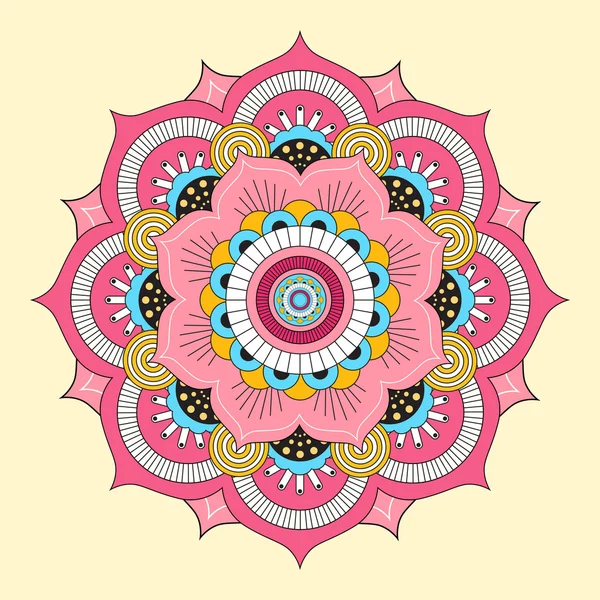 Mandala coloré. Ornements ronds décoratifs . — Image vectorielle