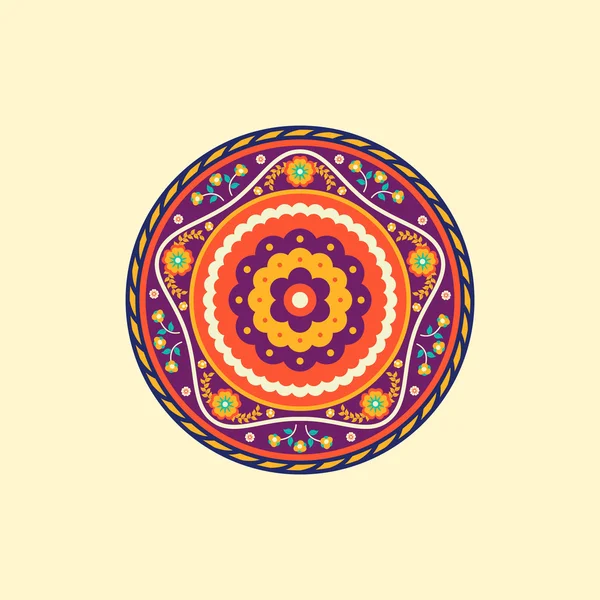 Mandala coloré. Ornements ronds décoratifs . — Image vectorielle