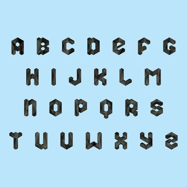 siyah fraktal geometrik alfabesi