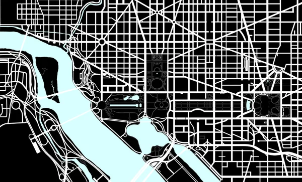 Washington Dc siyah beyaz harita