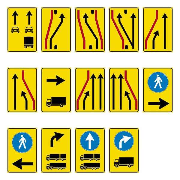 Verkehrszeichen gesetzt — Stockvektor