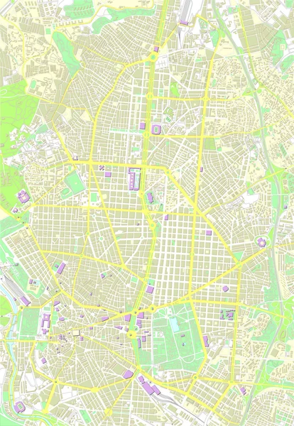 Μαδρίτη Χάρτης χρώμα — Διανυσματικό Αρχείο