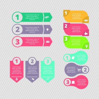 Infographics ayarlayın. Vektör diyagramı, grafik, sunum ve grafik için şablon