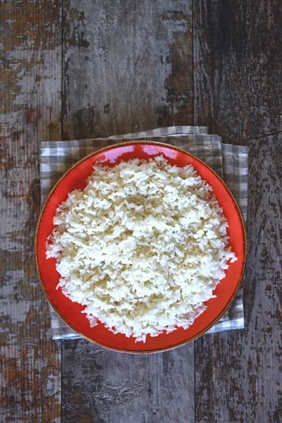 Plate Boiled White Rice — Stock Photo, Image