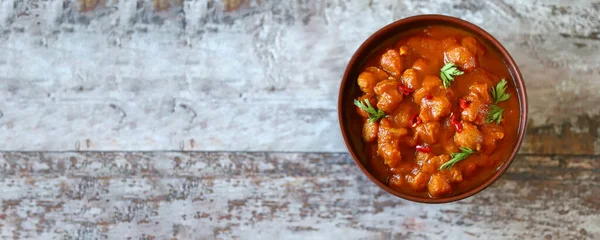 Vegán Curry Egy Tálban Szójahús Curry Egészséges Étel Vegán Étrend — Stock Fotó