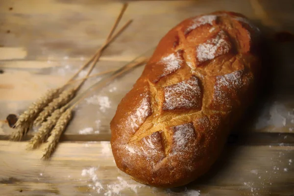 Čerstvý Pšeničný Chleba Mouka Uši Tónování Tepla — Stock fotografie