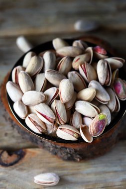 Seçici odaklanma. Kabuklu fıstıklar..