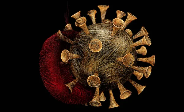 Vírus Vagy Coronavirus Megtámadja Testet Koncepció Munka Illusztráció — Stock Fotó