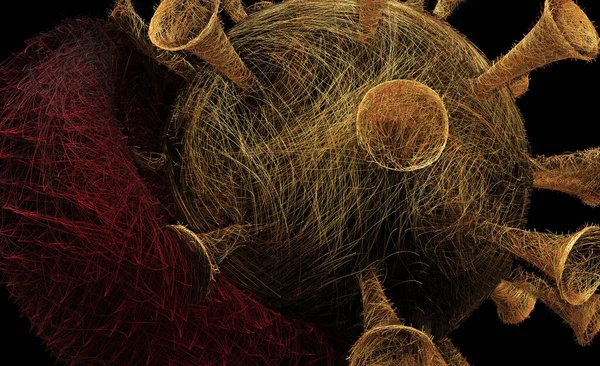 Vírus Coronavírus Ataca Corpo Conceito Trabalho Ilustração — Fotografia de Stock