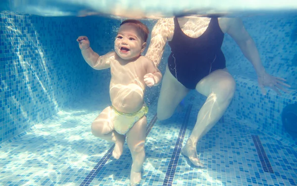 Newborn child underwater