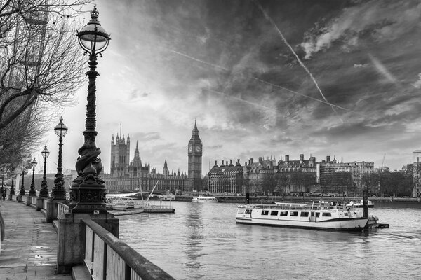 Along the banks of the Thames.