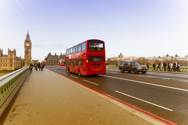 Double Decker Bus Westminster Bridge — Zdjęcie stockowe