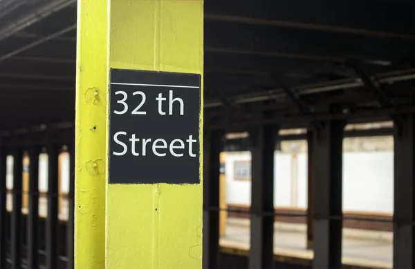 New York New York Oktober 2015 Street Tunnelbanestation Manhattan — Stockfoto