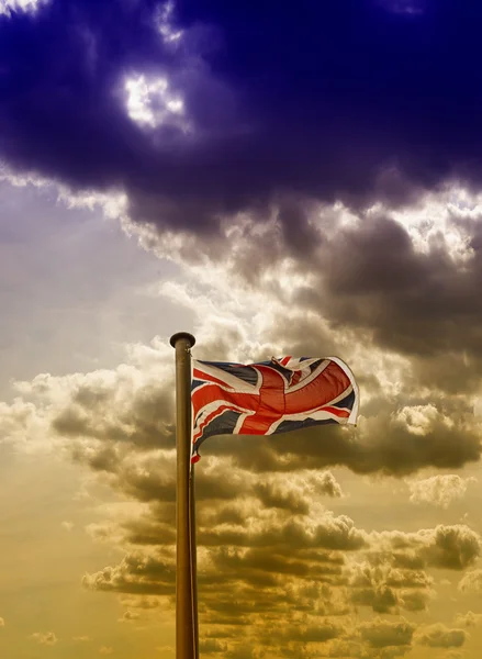 Flag Dramatic Sky Sunset — Stock Photo, Image