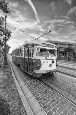 San Francisco kablo tramvay sokak California insanlar mover ulaşım ile hareket eder.