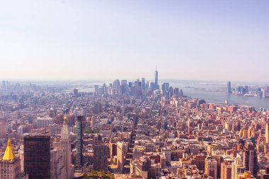 Manhattan hava görüntüsü, seyahat arka planı