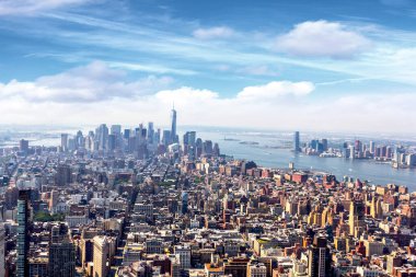 Manhattan hava görüntüsü, seyahat arka planı