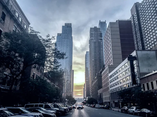 Sunset 43Th Street Manhattan New York City — Stock Photo, Image