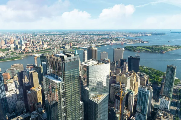 Veduta Aerea Manhattan Con Suoi Grattacieli — Foto Stock