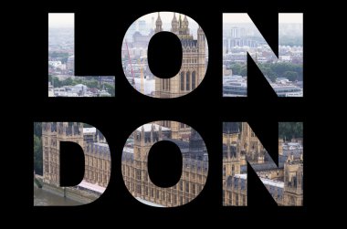 Londra manzarası kelime montaj