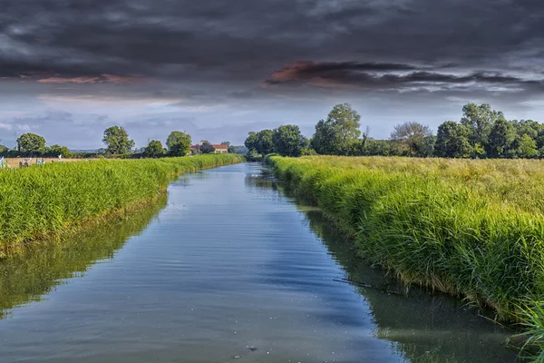 Little river with beautiful sky — Stock Photo, Image