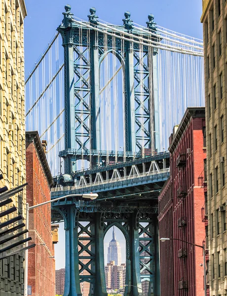 Bela vista da Ponte Manhattan — Fotografia de Stock