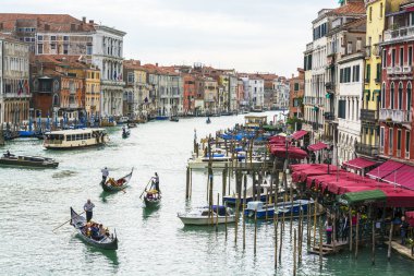 VENICE, ITALY - APRIL 5: View from Rialto bridge on JApril 5, 20