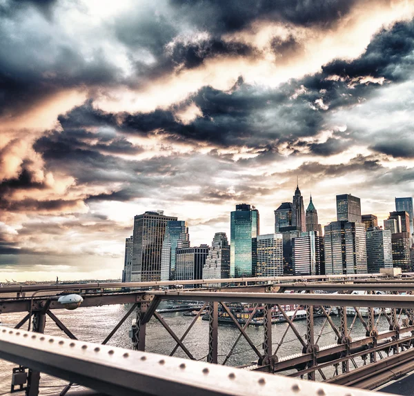 Manhattan Skyline Vierw Desde Puente — Foto de Stock