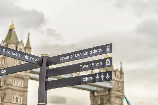 Pedestrian Indications Tower Bridge Backdrop — Stock Photo, Image