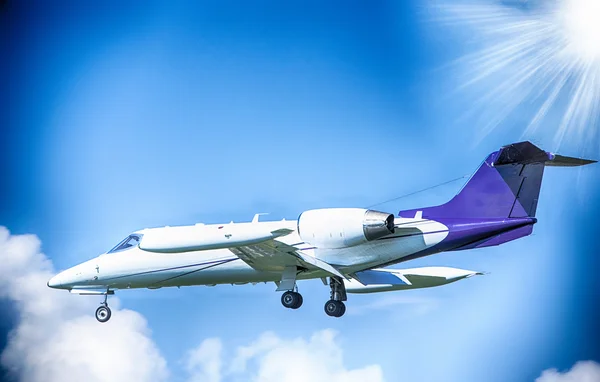 Private Jet Plane Beautiful Sky — Stock Photo, Image