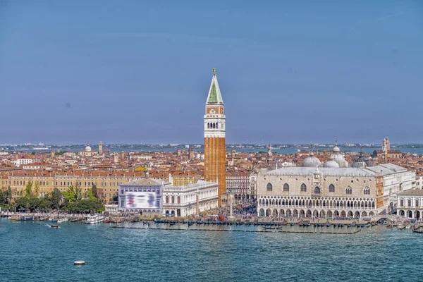 Venice Landmark Aerial View Piazza San Marco Mark Square Campanile — Stock Photo, Image