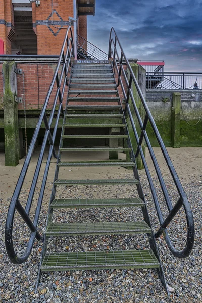 Escaleras Metal Desde Río Temas Construcción — Foto de Stock