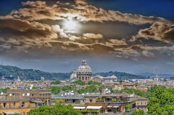 Panorama Říma Peter Bazilika Vatikánu — Stock fotografie