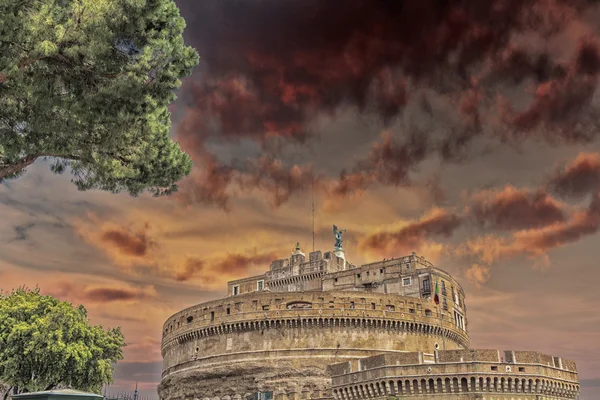 Castel Angelo Com Céu Bonito Roma — Fotografia de Stock