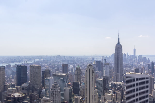 Skyline of Manhattan with office buildings, New York City, USA