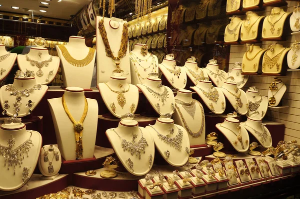 Goldmarkt, "Gold Souk" in Sharjah lizenzfreie Stockbilder
