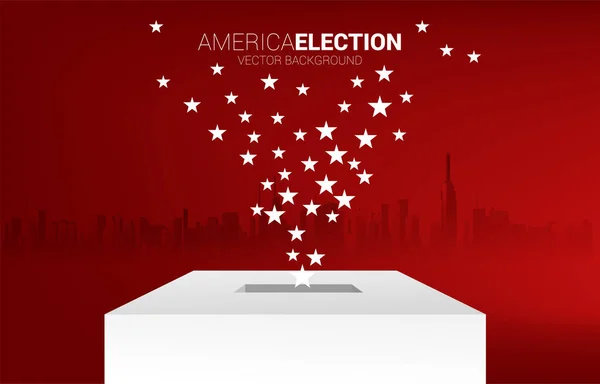 Estrella Puso Caja Elecciones Concepto Para América Elección Voto Tema — Vector de stock