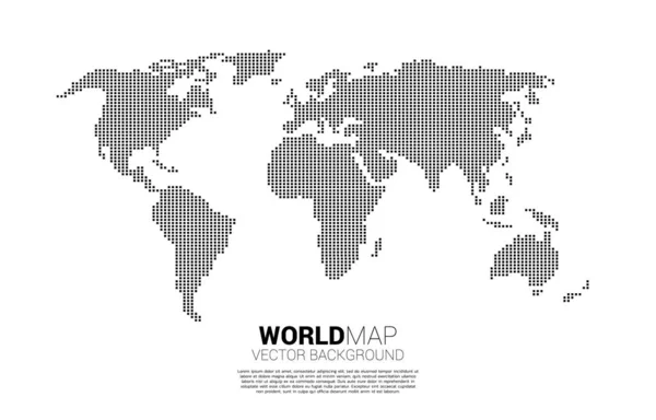 Карта Світу Квадратного Пікселя Концепція Глобальної Цифрової Мережі — стоковий вектор
