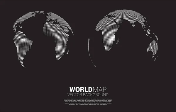 Карта Світу Квадратного Пікселя Концепція Глобальної Цифрової Мережі — стоковий вектор