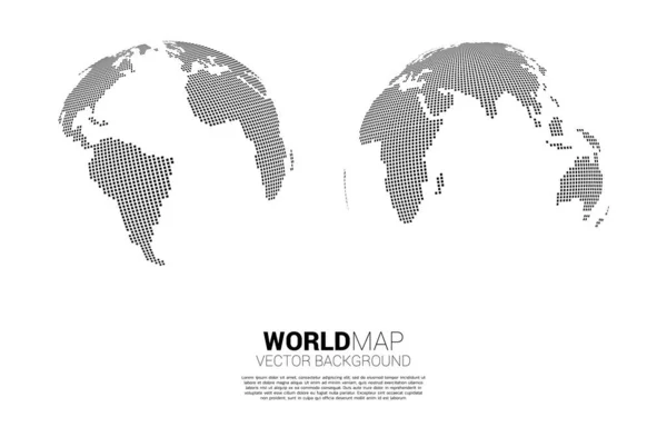 Globe Weltkarte Aus Quadratischen Pixeln Konzept Des Globalen Digitalen Netzwerks — Stockvektor