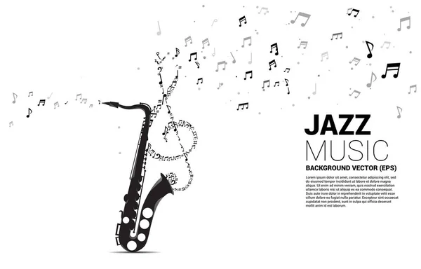 Vektorová Hudba Melodie Tance Proudí Saxofonu Koncepce Pozadí Pro Jazzovou — Stockový vektor