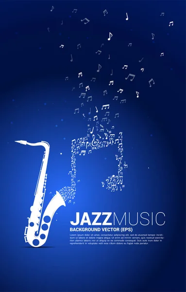 Note Mélodie Musique Vectorielle Dansant Coulent Saxophone Concept Fond Pour — Image vectorielle