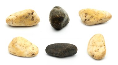  Beyaz arka planda izole edilmiş taşlar, beyaz arkaplanda izole edilmiş grup taşı, Büyük kaya.. 