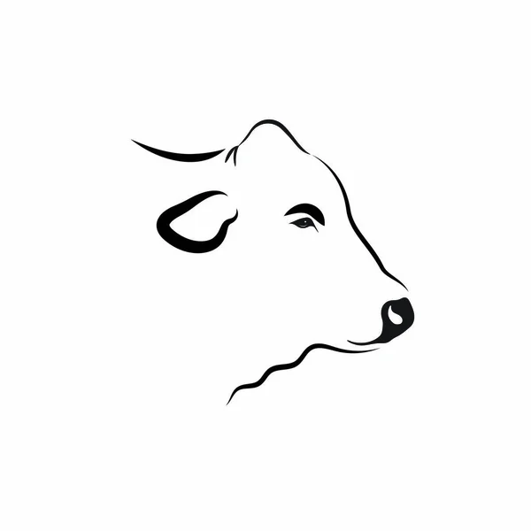 Vecteur Tête Vache Sur Fond Blanc Mammifère Des Animaux Logos — Image vectorielle