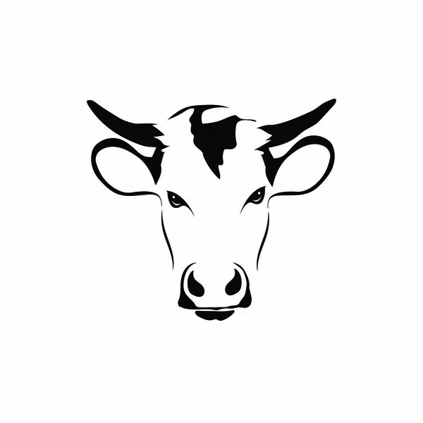 Vector Cow Head White Background Mammal Animals Cow Head Logos — Stock Vector