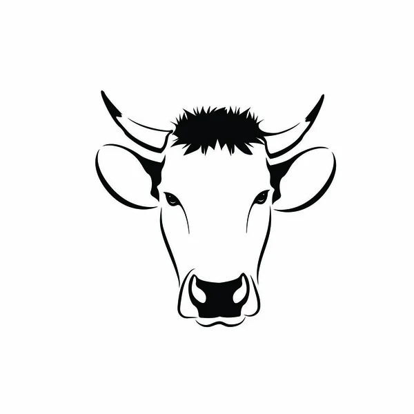 Vector Cabeza Vaca Sobre Fondo Blanco Mamífero Animales Logotipos Cabeza — Vector de stock