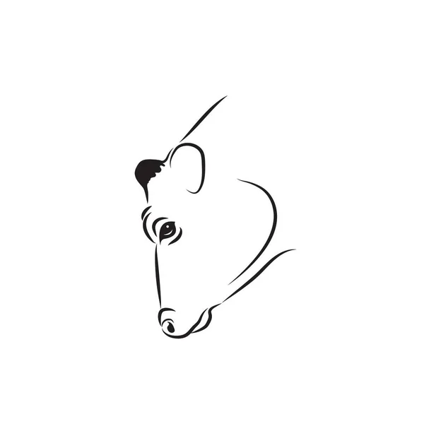 Vector Cow Head White Background Mammal Animals Cow Head Logos — Stock Vector