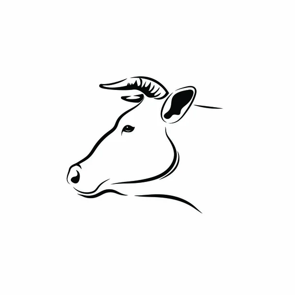 Vector Cow Head White Background Mammal Animals Cow Head Logos — Stock Vector